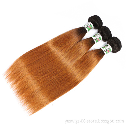Yeswigs Ombre Hair Bundles Pre Colored 10A Quality Hair 1b-30# Human Cuticle Aligned Ombre Virgin Brazilian Human Hair Extension